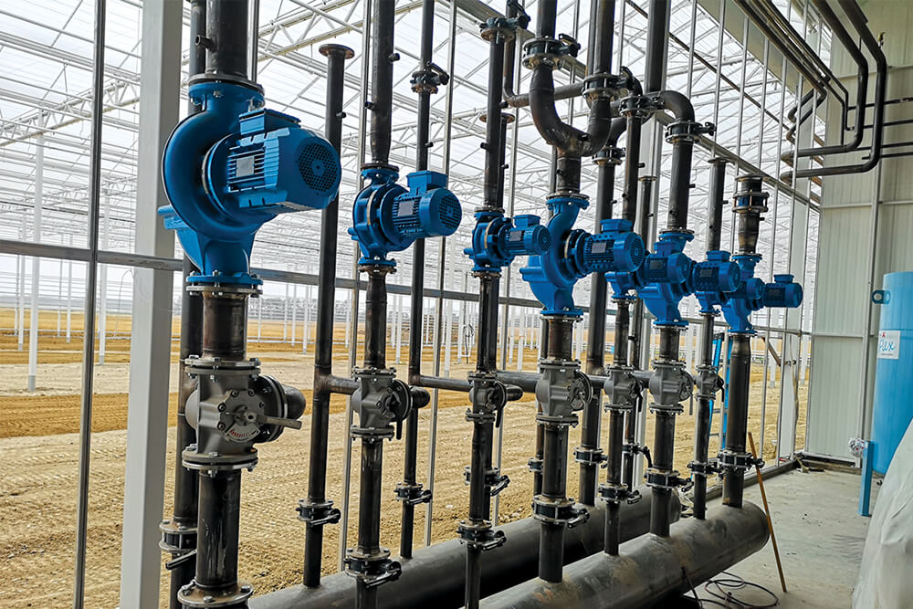 pipelines attached to greenhouse